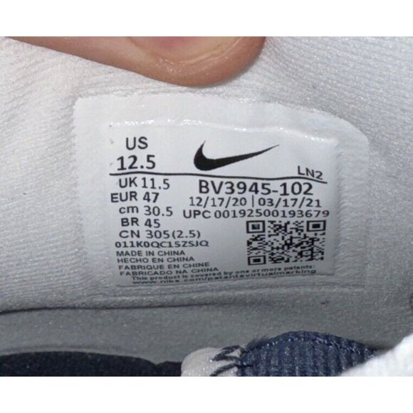 Nike Alpha Menace Pro 2 Mid Mens Football Cleats Size 12.5 Navy Blue White - Picture 8 of 8